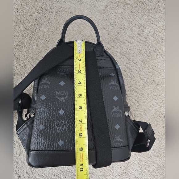 Authentic MCM Black Logo Backpack - Picture 13 of 15